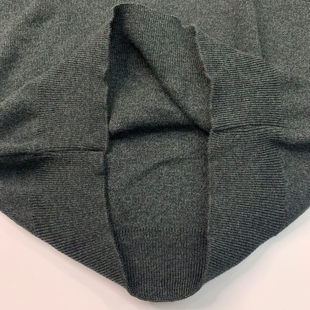 Vintage Jantzen Sweater Mens L Large Hunter Green Knit V Neck Pullover Made USA - Picture 7 of 9